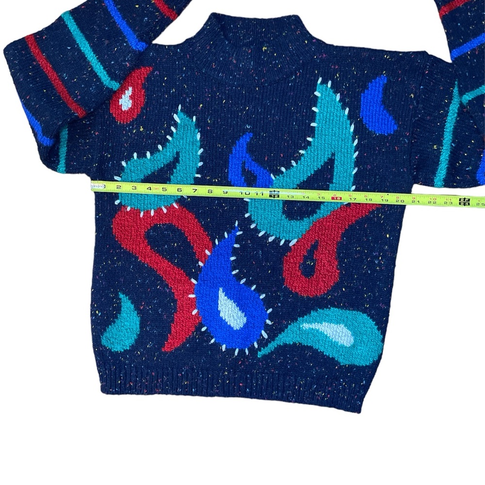 Vintage T.Q. Women’s Sweater Size Medium‎ Confetti/Paisley Design 80’s Style - Picture 3 of 7